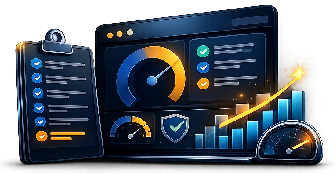 Digital Health Check dashboard with prioritized action plan